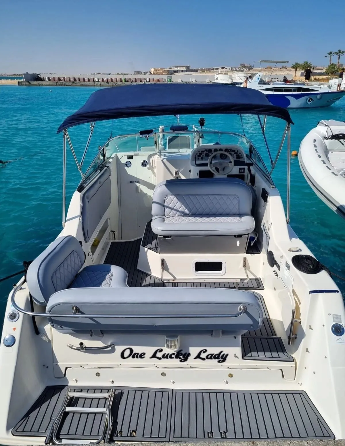 Guests relaxing on boat deck
